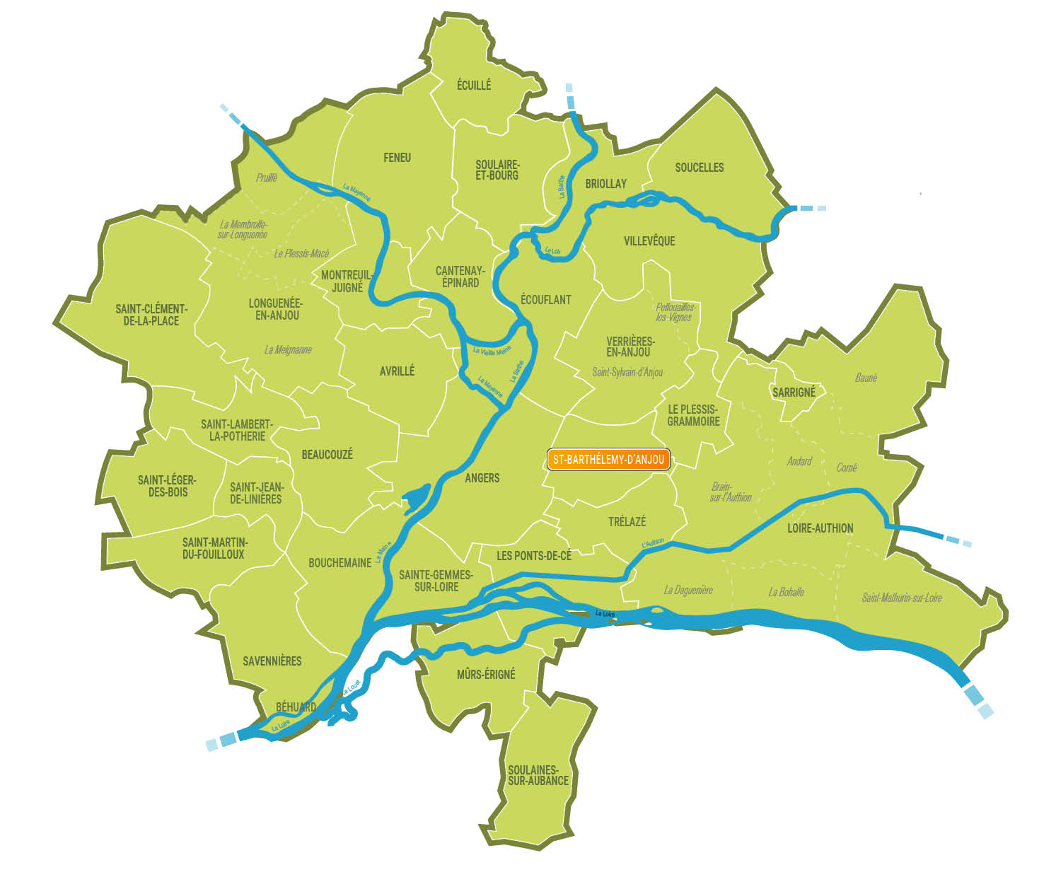 Carte d’Angers Loire Métropole